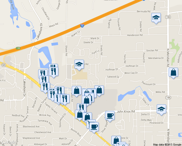 map of restaurants, bars, coffee shops, grocery stores, and more near 603 Fulton Road in Tallahassee