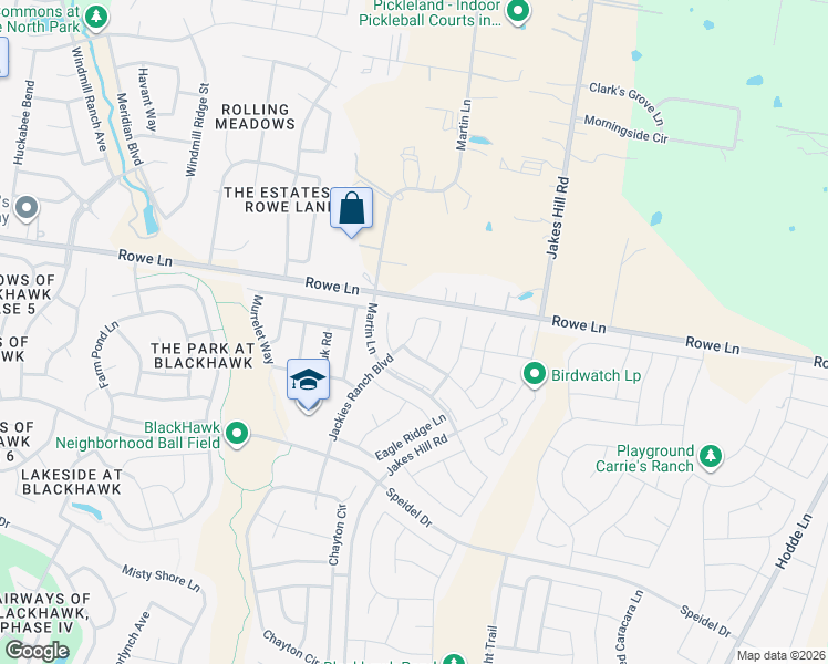 map of restaurants, bars, coffee shops, grocery stores, and more near 20721 Jackies Ranch Boulevard in Pflugerville
