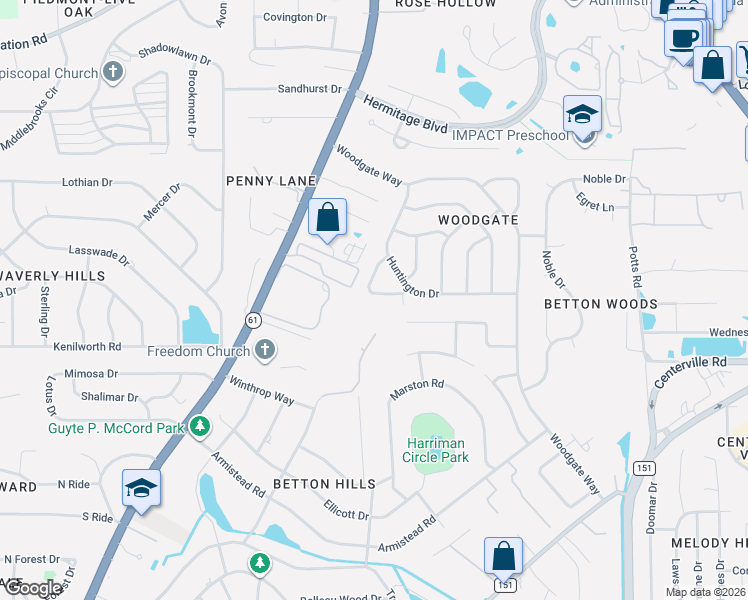 map of restaurants, bars, coffee shops, grocery stores, and more near 2820 Cline Street in Tallahassee
