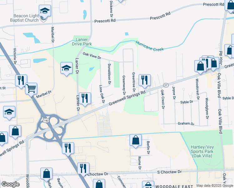 map of restaurants, bars, coffee shops, grocery stores, and more near 8235 Greenwell Springs Road in Baton Rouge
