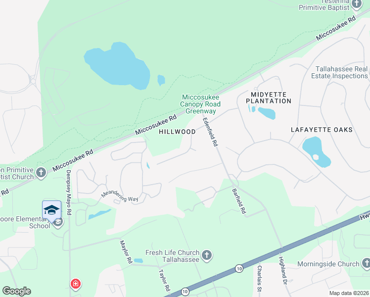 map of restaurants, bars, coffee shops, grocery stores, and more near 2105 Crestdale Drive in Tallahassee