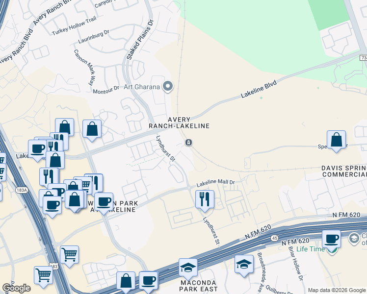 map of restaurants, bars, coffee shops, grocery stores, and more near in Austin