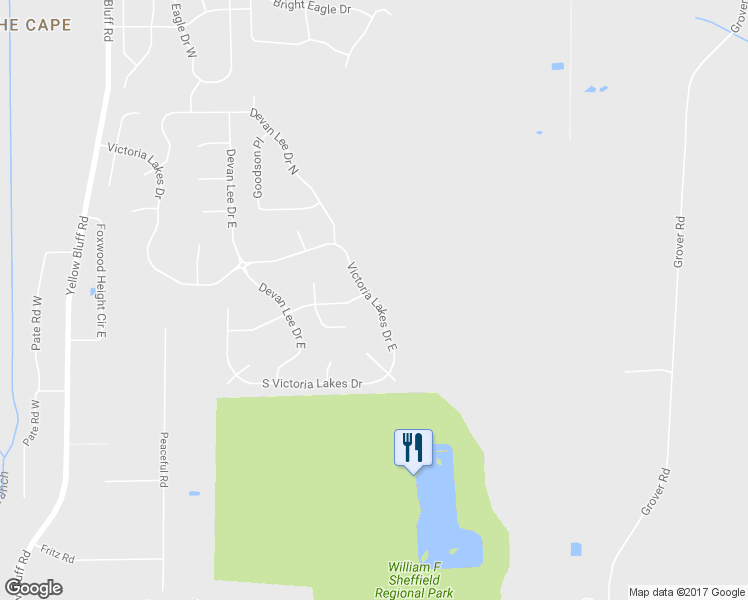 map of restaurants, bars, coffee shops, grocery stores, and more near 3749 Victoria Lakes Drive East in Jacksonville