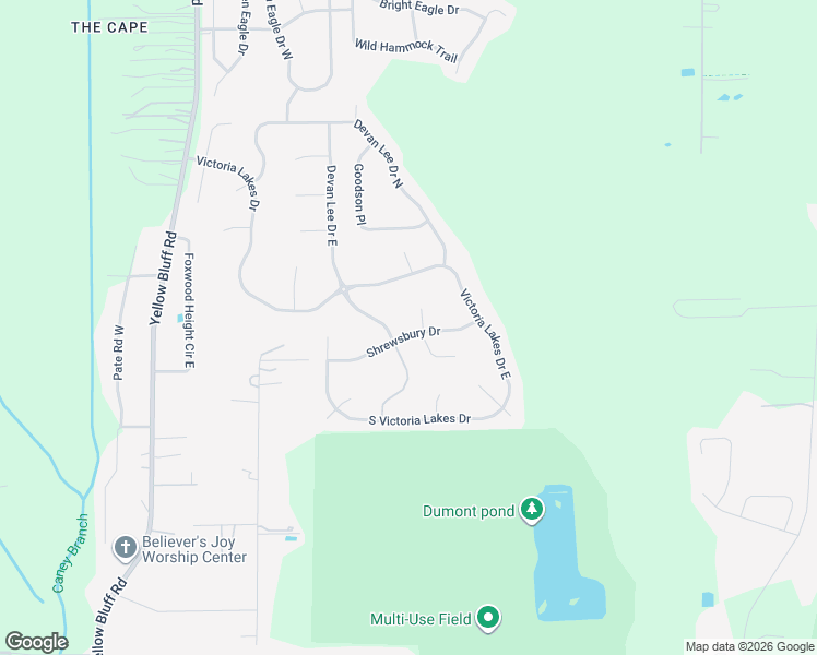map of restaurants, bars, coffee shops, grocery stores, and more near 3583 Shrewsbury Drive in Jacksonville