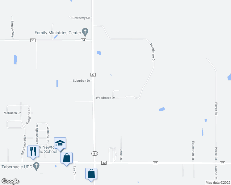 map of restaurants, bars, coffee shops, grocery stores, and more near 17606 Woodmere Court in Fairhope