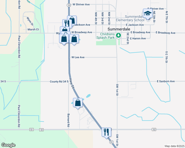 map of restaurants, bars, coffee shops, grocery stores, and more near in Summerdale