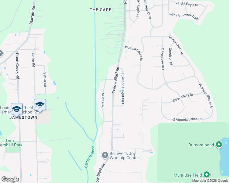 map of restaurants, bars, coffee shops, grocery stores, and more near 13518 Yellow Bluff Road in Jacksonville