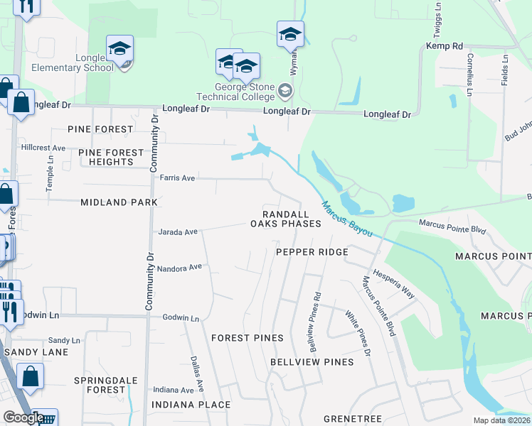 map of restaurants, bars, coffee shops, grocery stores, and more near 6734 Scotts Place in Pensacola