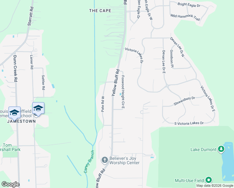 map of restaurants, bars, coffee shops, grocery stores, and more near 13550 Foxwood Height Circle East in Jacksonville