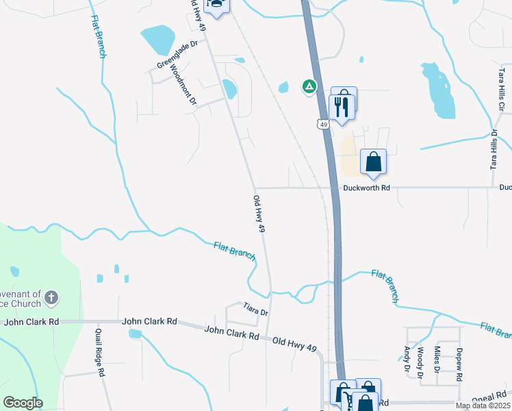 map of restaurants, bars, coffee shops, grocery stores, and more near 13367 Old Highway 49 in Gulfport
