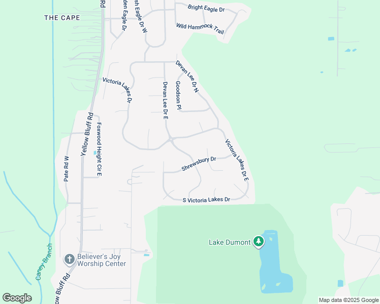 map of restaurants, bars, coffee shops, grocery stores, and more near 13527 Devan Lee Drive East in Jacksonville