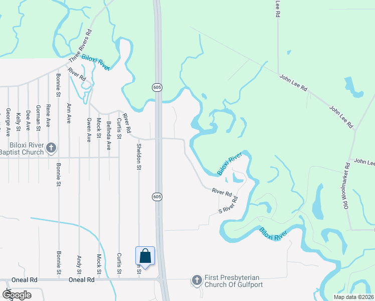 map of restaurants, bars, coffee shops, grocery stores, and more near 13410 River Road in Gulfport