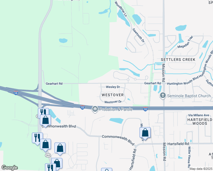 map of restaurants, bars, coffee shops, grocery stores, and more near 4508 Wesley Drive in Tallahassee