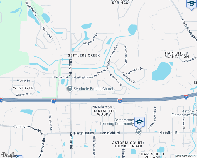 map of restaurants, bars, coffee shops, grocery stores, and more near 2900-2908 Byington Circle in Tallahassee