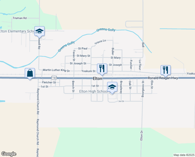 map of restaurants, bars, coffee shops, grocery stores, and more near in Elton