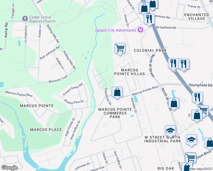 map of restaurants, bars, coffee shops, grocery stores, and more near 6199 Enterprise Drive in Pensacola