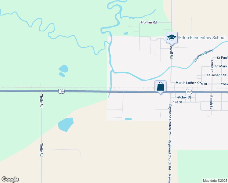 map of restaurants, bars, coffee shops, grocery stores, and more near Ronald Reagan Highway in Elton