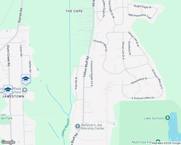map of restaurants, bars, coffee shops, grocery stores, and more near 13550 Foxwood Height Circle East in Jacksonville