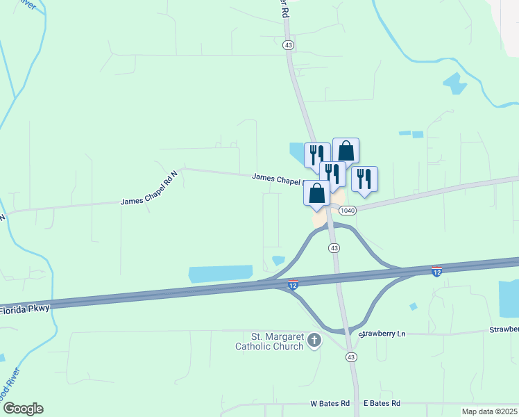 map of restaurants, bars, coffee shops, grocery stores, and more near 28451 Longfellow Lane in Albany