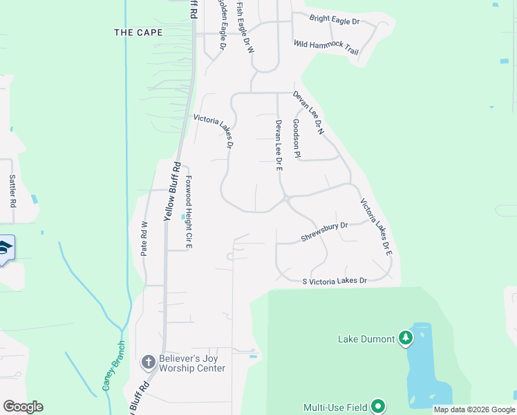 map of restaurants, bars, coffee shops, grocery stores, and more near 3381 Victoria Lakes Drive North in Jacksonville