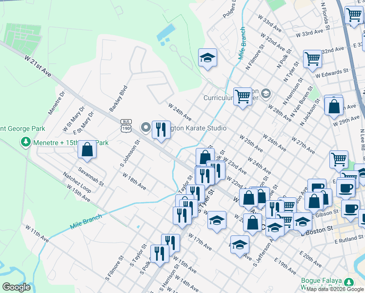 map of restaurants, bars, coffee shops, grocery stores, and more near 1018 West 22nd Avenue in Covington