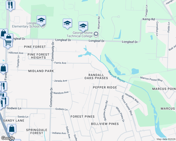 map of restaurants, bars, coffee shops, grocery stores, and more near 6734 Scotts Place in Pensacola