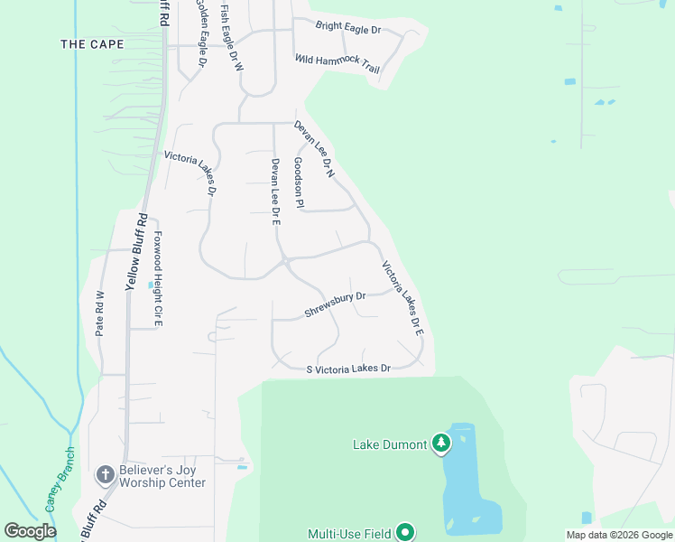 map of restaurants, bars, coffee shops, grocery stores, and more near 13554 Teddington Lane in Jacksonville