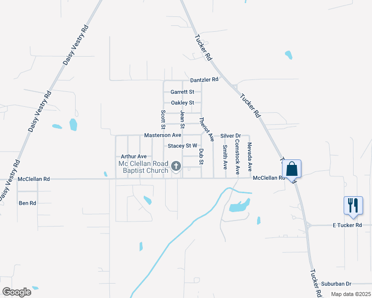 map of restaurants, bars, coffee shops, grocery stores, and more near 9620 Jean Street in Ocean Springs