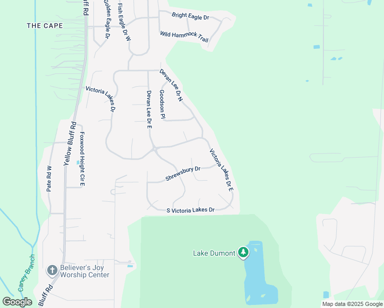 map of restaurants, bars, coffee shops, grocery stores, and more near 13563 Teddington Lane in Jacksonville