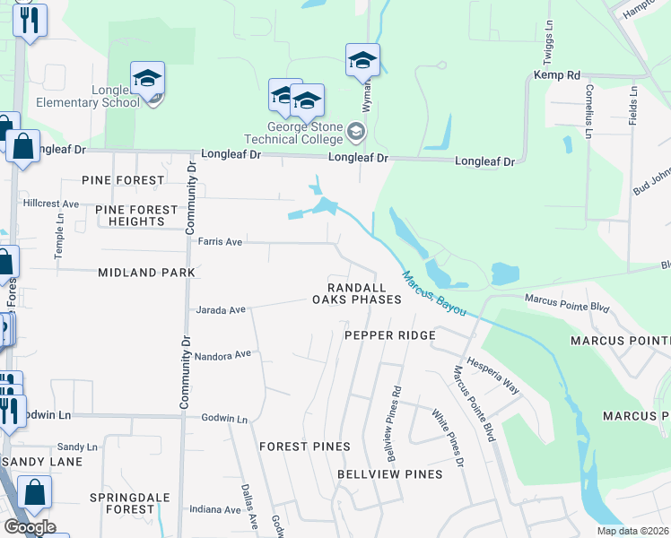 map of restaurants, bars, coffee shops, grocery stores, and more near 6734 Scotts Place in Pensacola