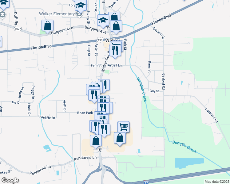 map of restaurants, bars, coffee shops, grocery stores, and more near 12247 Village Drive in Walker