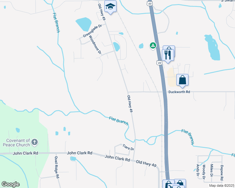 map of restaurants, bars, coffee shops, grocery stores, and more near 13367 Old Highway 49 in Gulfport