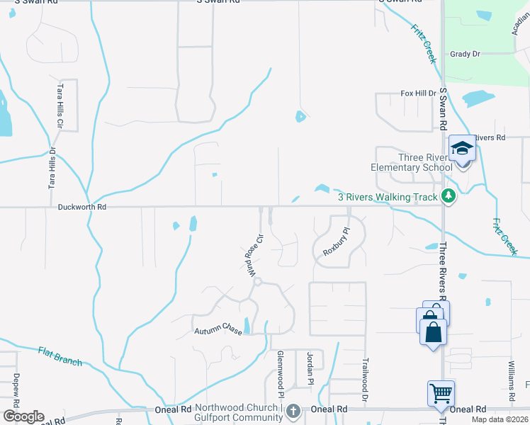 map of restaurants, bars, coffee shops, grocery stores, and more near 13596 Windrose Circle in Gulfport