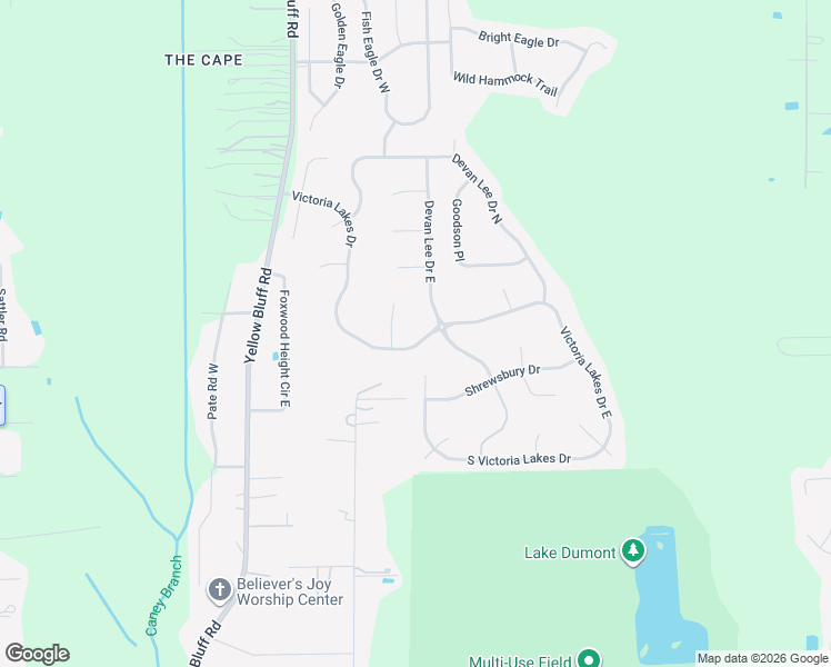map of restaurants, bars, coffee shops, grocery stores, and more near 3381 Victoria Lakes Drive North in Jacksonville