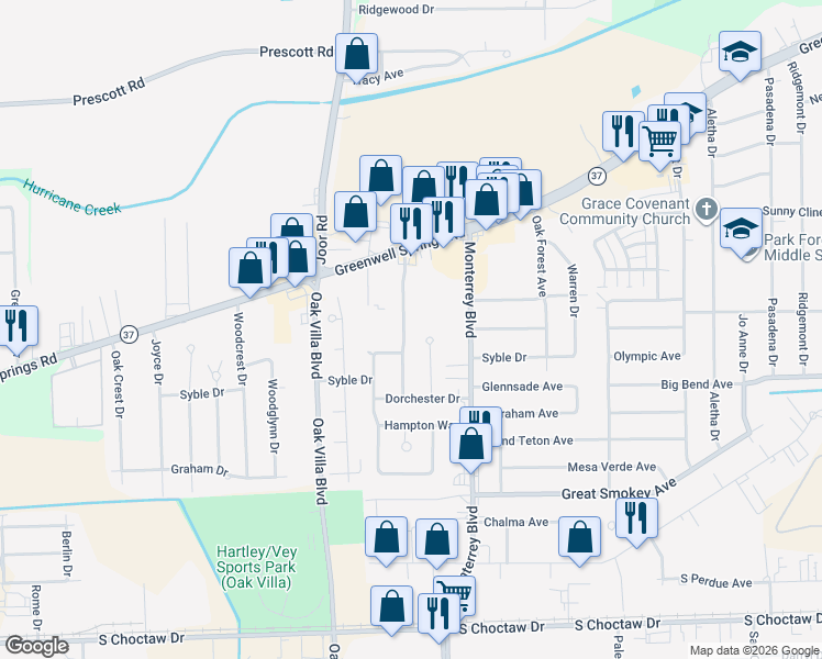 map of restaurants, bars, coffee shops, grocery stores, and more near 3448 Courtland Drive in Baton Rouge