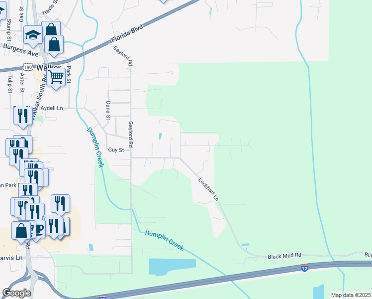 map of restaurants, bars, coffee shops, grocery stores, and more near 28960 Highland Drive in Walker