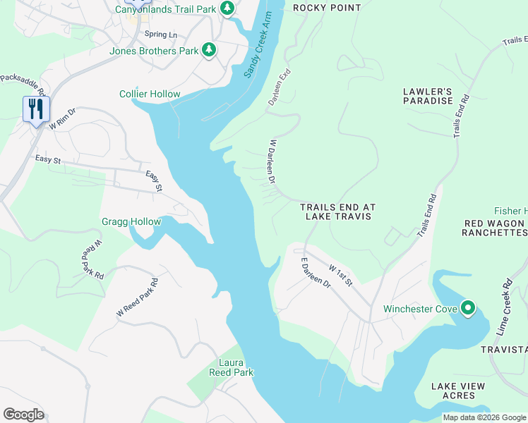 map of restaurants, bars, coffee shops, grocery stores, and more near 10314 West Darleen Drive in Leander