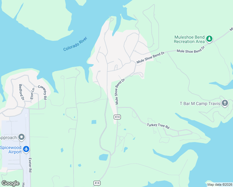 map of restaurants, bars, coffee shops, grocery stores, and more near 2308 County Road 414 in Spicewood