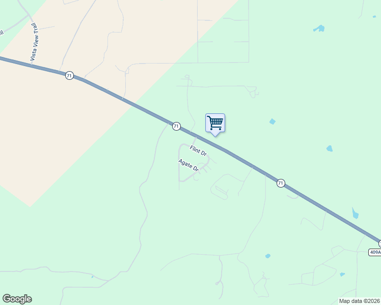 map of restaurants, bars, coffee shops, grocery stores, and more near 50 Agate Drive in Marble Falls
