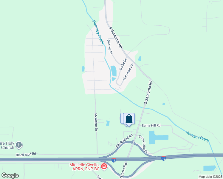 map of restaurants, bars, coffee shops, grocery stores, and more near 17220 Olive Drive in Livingston