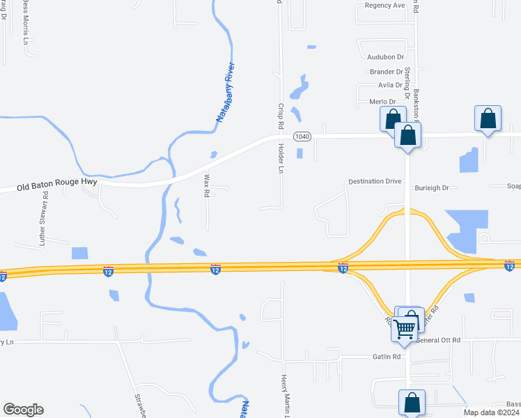 map of restaurants, bars, coffee shops, grocery stores, and more near 43108 Holder Lane in Hammond