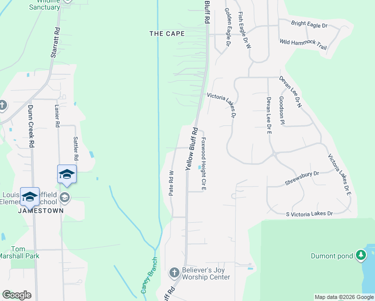map of restaurants, bars, coffee shops, grocery stores, and more near 2003 Pate Road West in Jacksonville