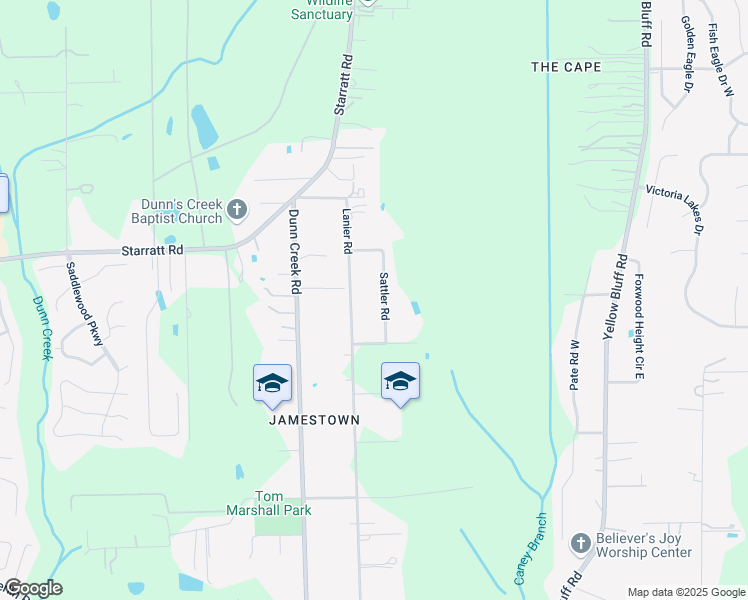 map of restaurants, bars, coffee shops, grocery stores, and more near 13623 Sattler Road in Jacksonville