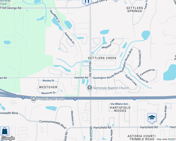 map of restaurants, bars, coffee shops, grocery stores, and more near 4003 Chinook Street in Tallahassee