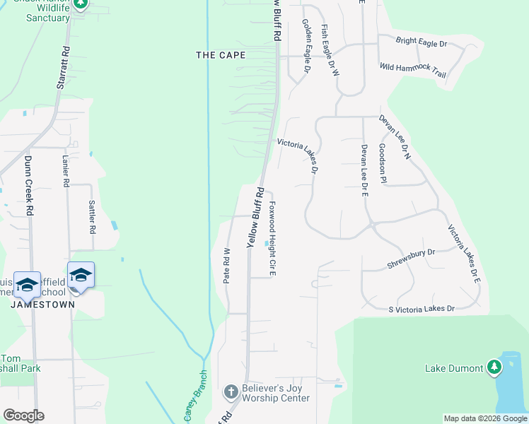 map of restaurants, bars, coffee shops, grocery stores, and more near 13625 Yellow Bluff Road in Jacksonville