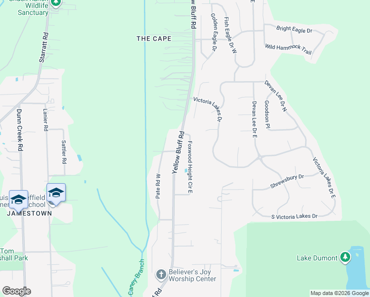 map of restaurants, bars, coffee shops, grocery stores, and more near 13625 Yellow Bluff Road in Jacksonville