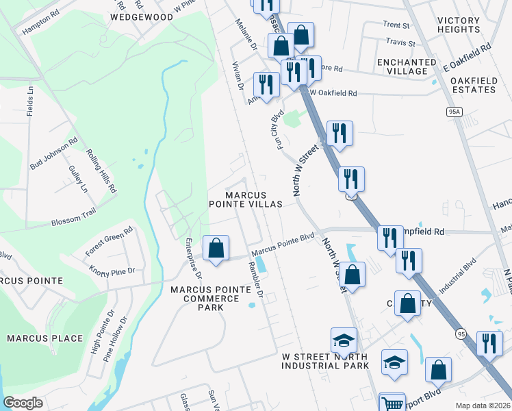 map of restaurants, bars, coffee shops, grocery stores, and more near 777 Ladner Drive in Pensacola