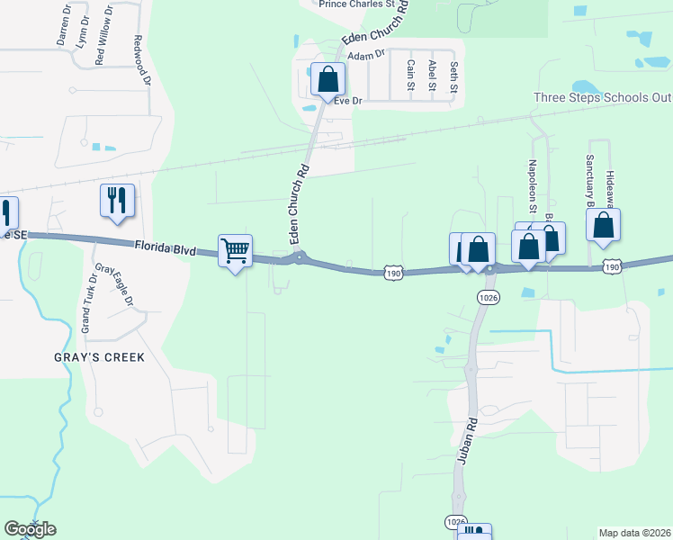 map of restaurants, bars, coffee shops, grocery stores, and more near 9200 Florida Boulevard in Walker