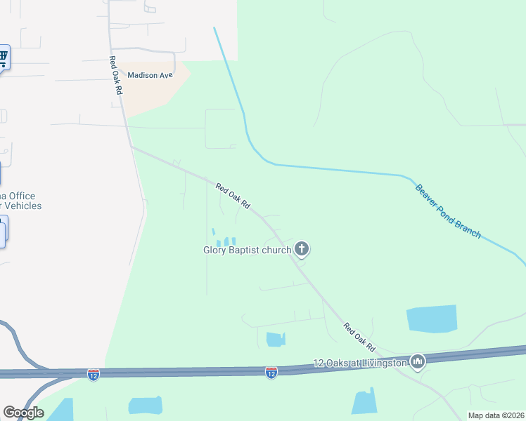 map of restaurants, bars, coffee shops, grocery stores, and more near 28570 Red Oak Road in Livingston