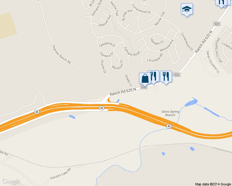 map of restaurants, bars, coffee shops, grocery stores, and more near 15016 North FM 620 in Austin